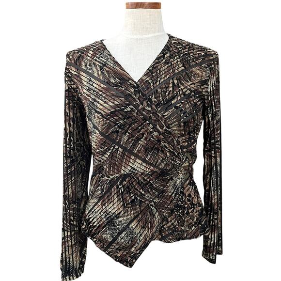 Vintage 90s Artex Leopard Mesh Top S Sheer Party Animal Print Retro Sexy Club - Picture 1 of 11